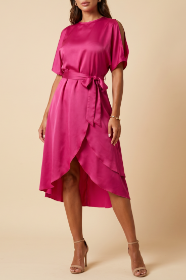 Elegantes Midikleid mit Cut-Outs  Thiena, fuchsia