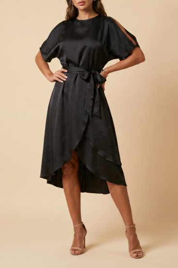 Elegantes Midikleid mit Cut-Outs  Thiena, schwarz