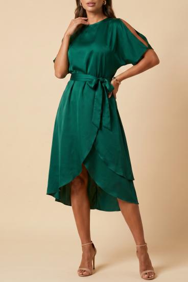Elegantes Midikleid mit Schlitzen Thiena, grün