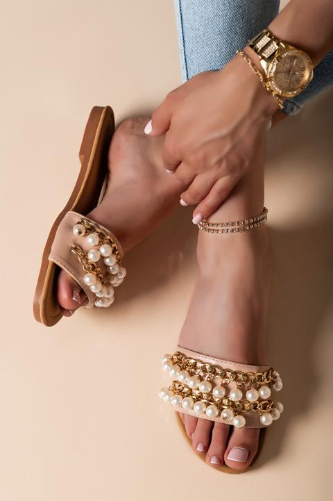 Sandalen mit dekorativen Details Goiania, beige