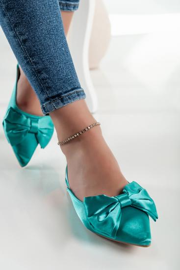 Schuhe mit Zierschleife, grün