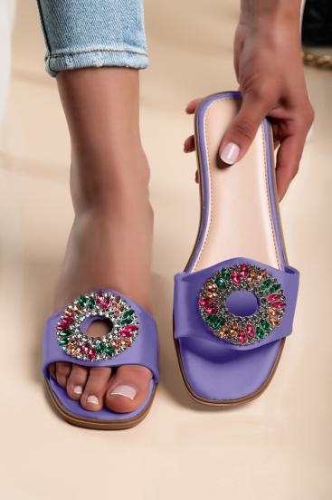 Sandalette mit dekorativer Schließe, Flieder