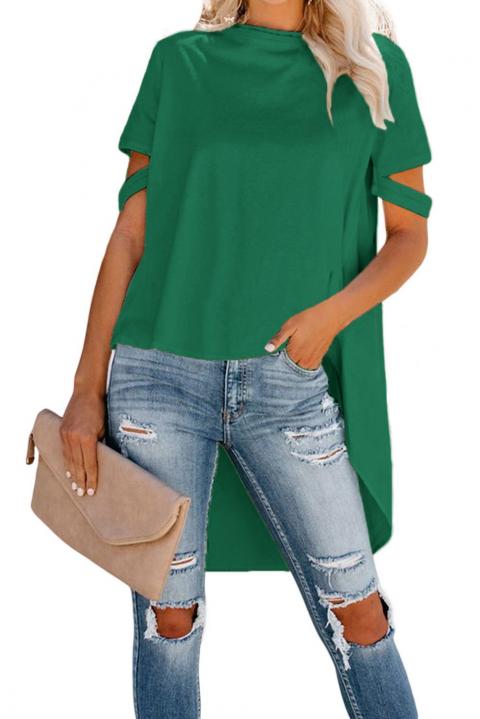 Asymmetrisches kurzes T-Shirt Vebtura, grün