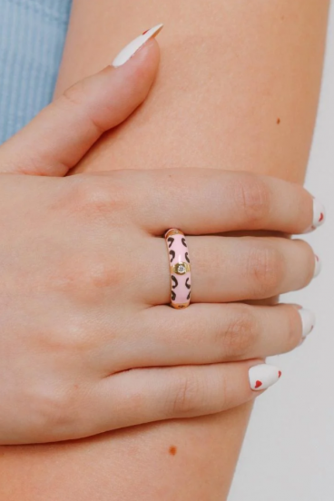 Ring mit Aufdruck, ART2218, rosa Farbe