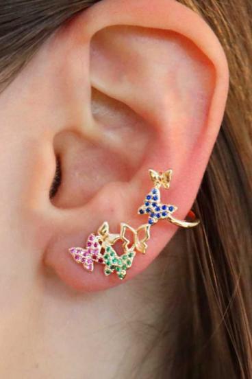 Elegante Ohrringe in Form kleiner Schmetterlinge, ART383, mehrfarbig