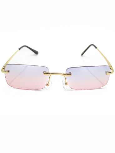 Rechteckige randlose Sonnenbrille, ART2026, Pink