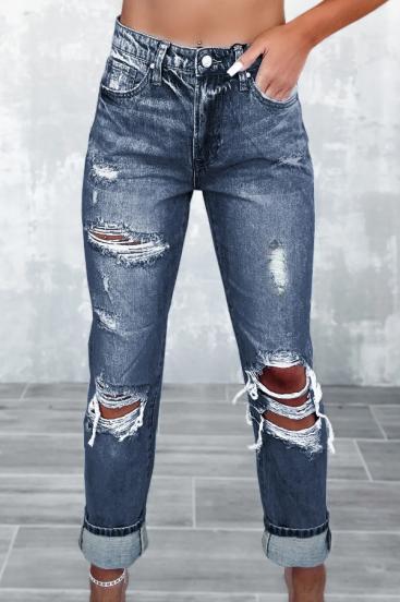 Jeans mit zerrissenen Details, blau