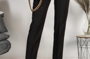 Elegante lange Hose mit gerader Schnittform  Tordina , schwarz