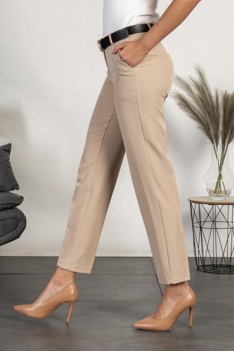 Elegante lange Hose mit gerader Schnittform  Tordina, beige