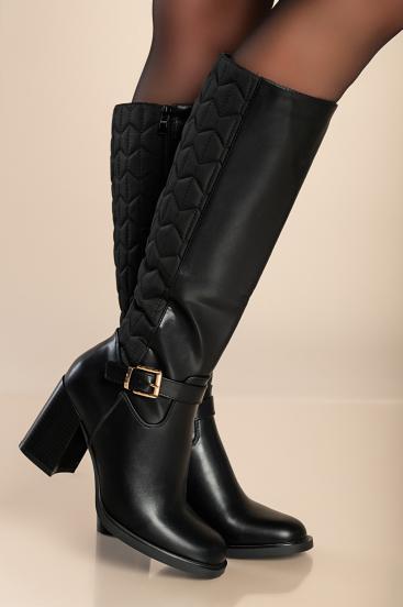 Elegante Stiefel mit Steppdetail, schwarz