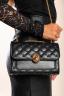 Kleine Tasche mit Steppdetail, schwarz