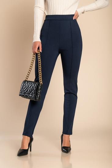 Elegante Hose mit elastischem Bund, dunkelblau