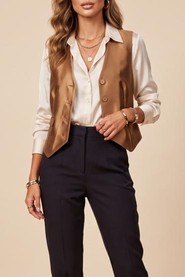 Elegante Weste mit Knöpfen, braun