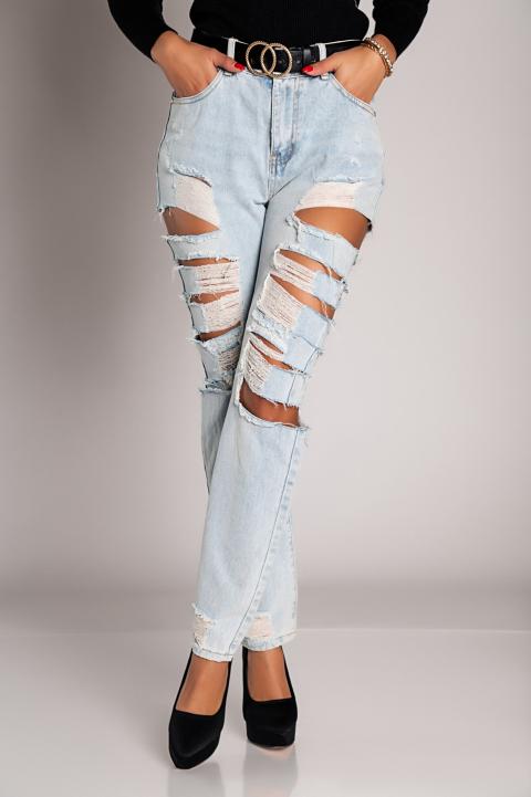 Straight Jeans mit großen Rippen  Venetina, hellblau
