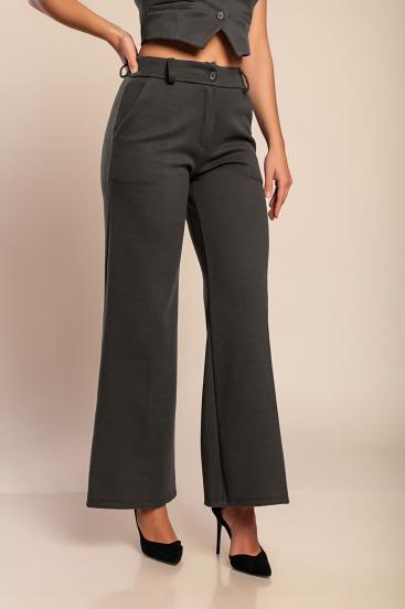 Lange Hose aus warmem Stoff, grau
