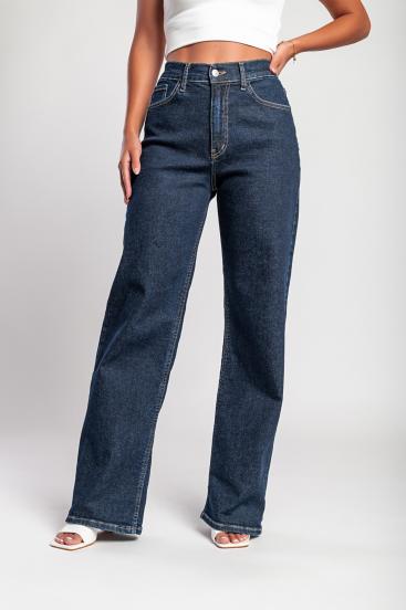 „Luxe Jeans“ Superstretch-Jeans mit hoher Taille und weitem Bein