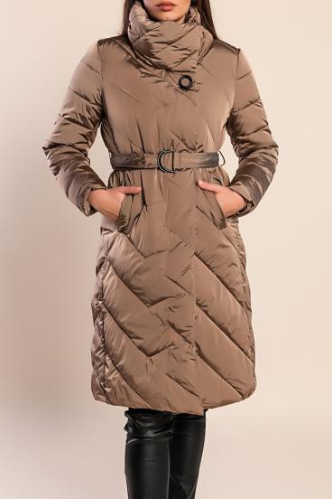 Lange Steppjacke, schlamm