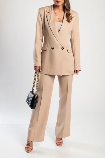 Elegantes Blazer- und Hosen-Set, beige