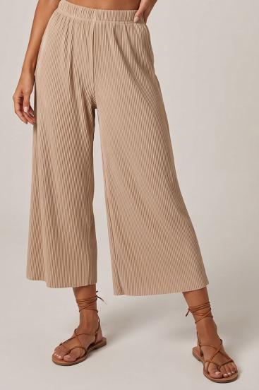 Elegante Bundfaltenhose, beige