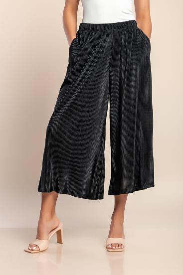 Elegante Bundfaltenhose, schwarz