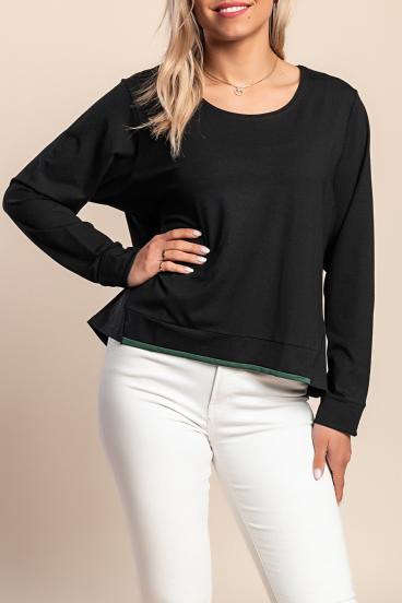 Langarmshirt, schwarz