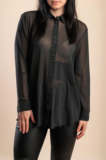 Transparente Bluse, Olive