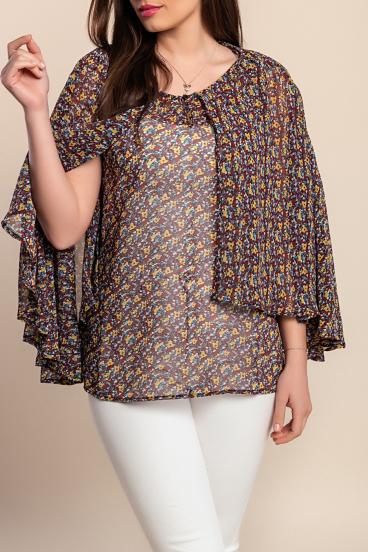 Bedruckte Bluse, Burgund