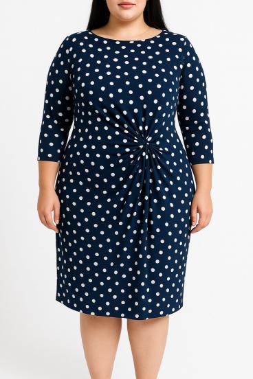 Großformatiges Kleid mit Polka-Dot-Muster, dunkelblau