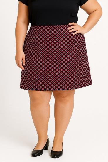 Großer Baumwollrock mit Print, Fuchsia