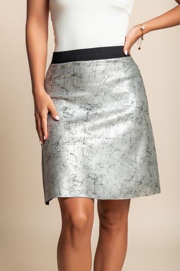 Plus Size Minirock, Silber