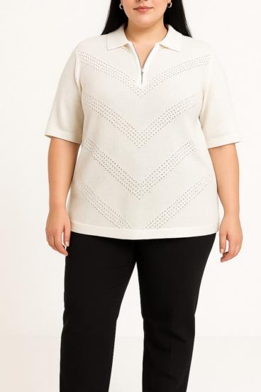 Großer Strickpullover, weiß