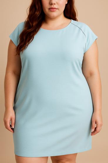Ärmelloses Kleid in Übergröße, hellblau