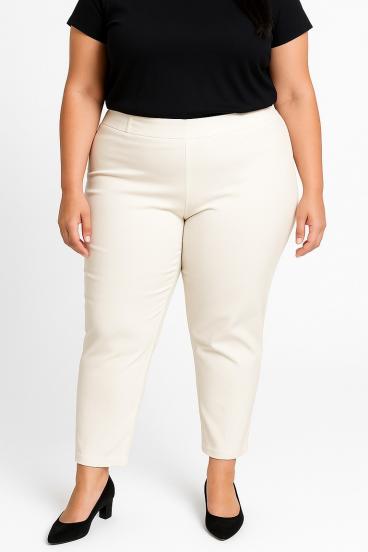 Elegante Hose in Übergröße, Creme