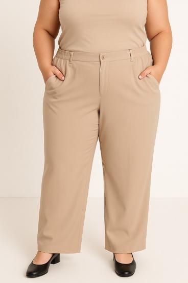 Elegante Hose in Übergröße, Beige