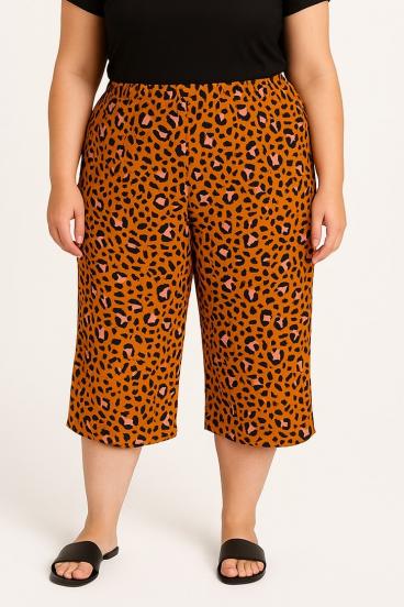 Große bedruckte Hose, braun