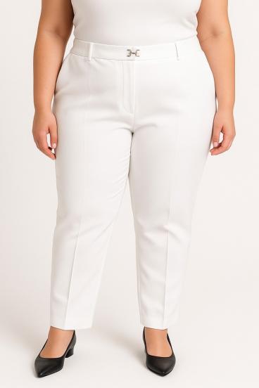 Elegante Hose in Übergröße, weiß