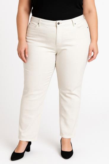 Große Größen Baumwollhose, beige