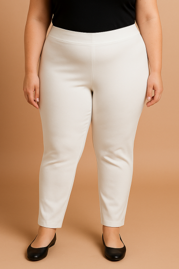 Elegante Hose in Übergröße, Creme