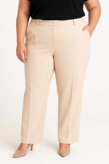 Elegante Hose in Übergröße, Creme
