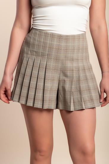Karierte Shorts, beige