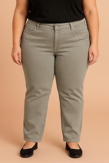 Jeans in Übergröße, grün
