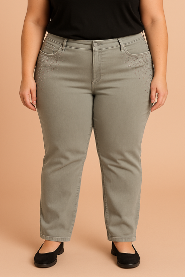 Jeans in Übergröße, grün