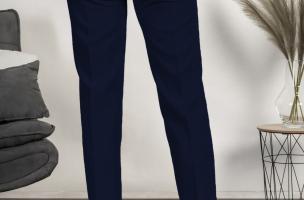 Elegante lange Hose mit gerader Schnittform Tordina, dunkelblau