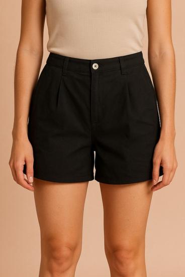 Baumwollshorts, Schwarz