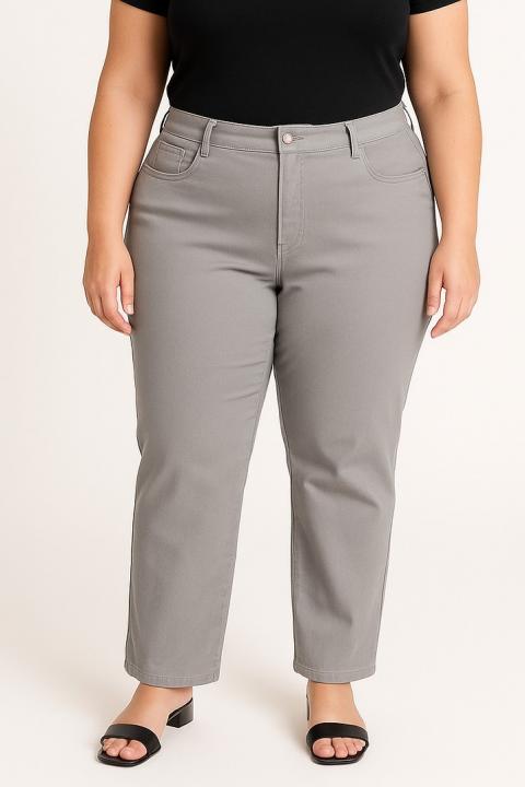 Große Größen Baumwollhose, grau