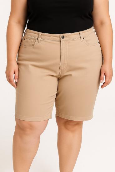 Große Größen Baumwollhose, beige
