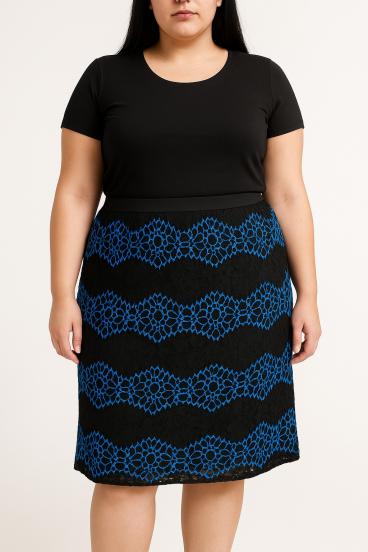 Plus Size Midirock, Schwarz
