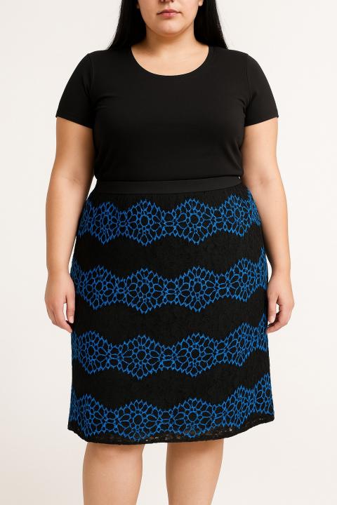 Plus Size Midirock, Schwarz