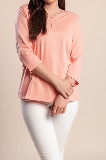 Bluse mit 3/4 Arm, apricot