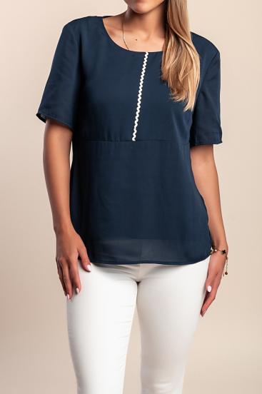 Rundhals-T-Shirt, dunkelblau